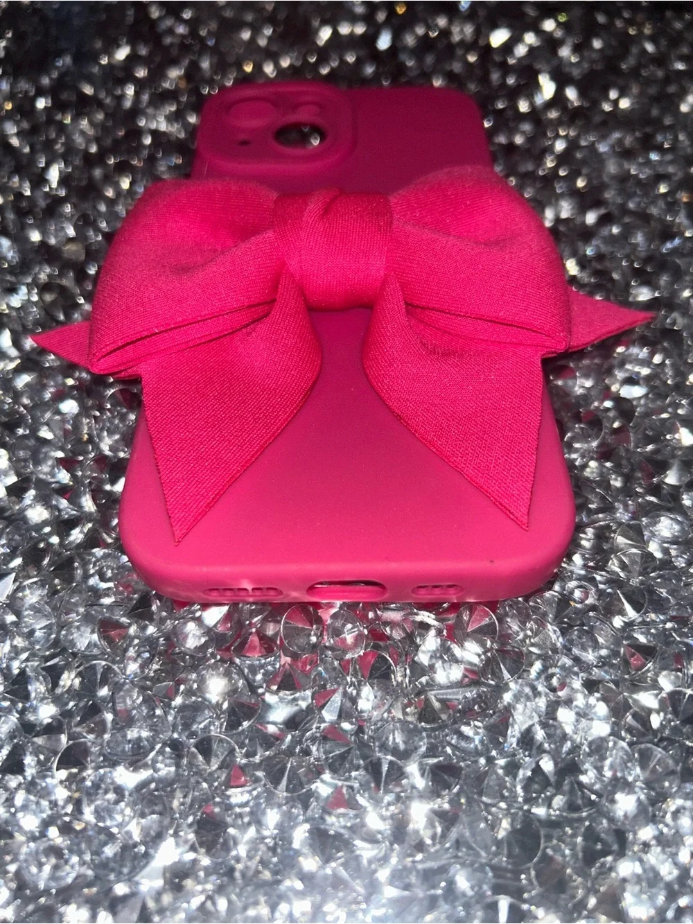 iPhone 15 Hot Pink Bow Phone Case - Unbranded